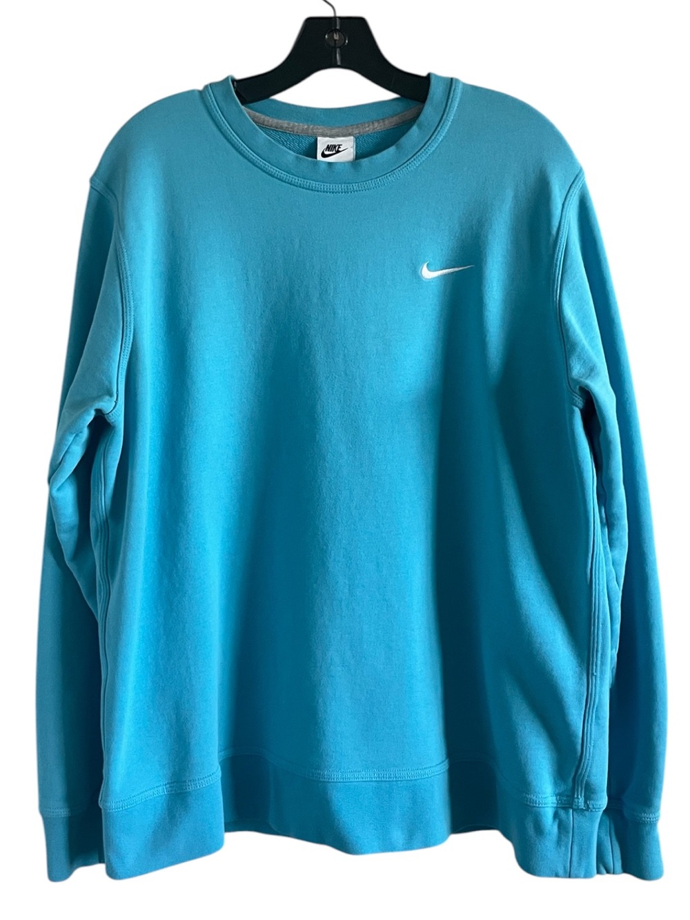Nike Solo Swoosh Fleece Crew Sweatshirt Turquoise Blue XL Pullover Athleisure